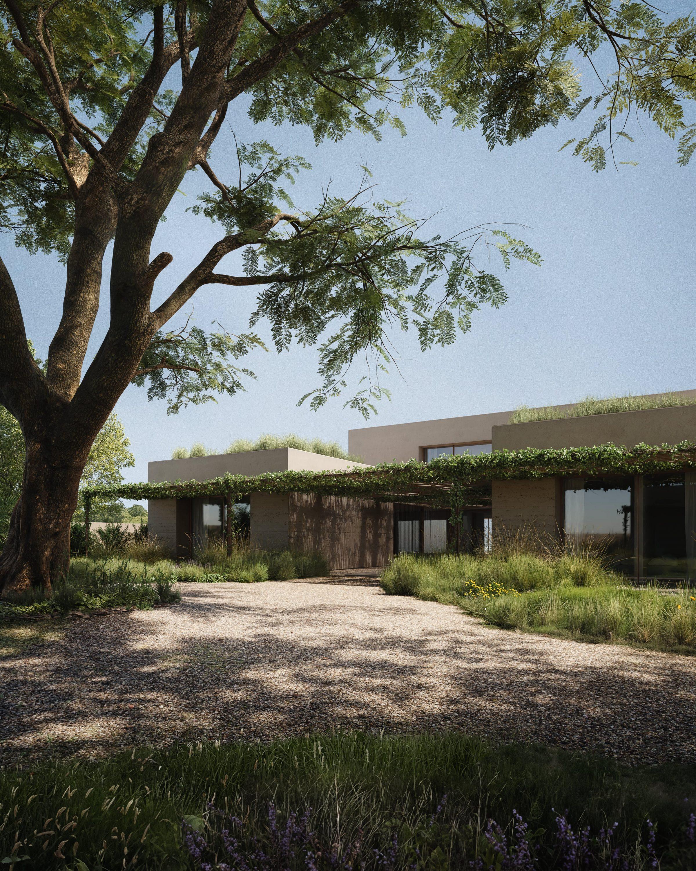 Beach House — exterior, horizontal proportions toward the sea