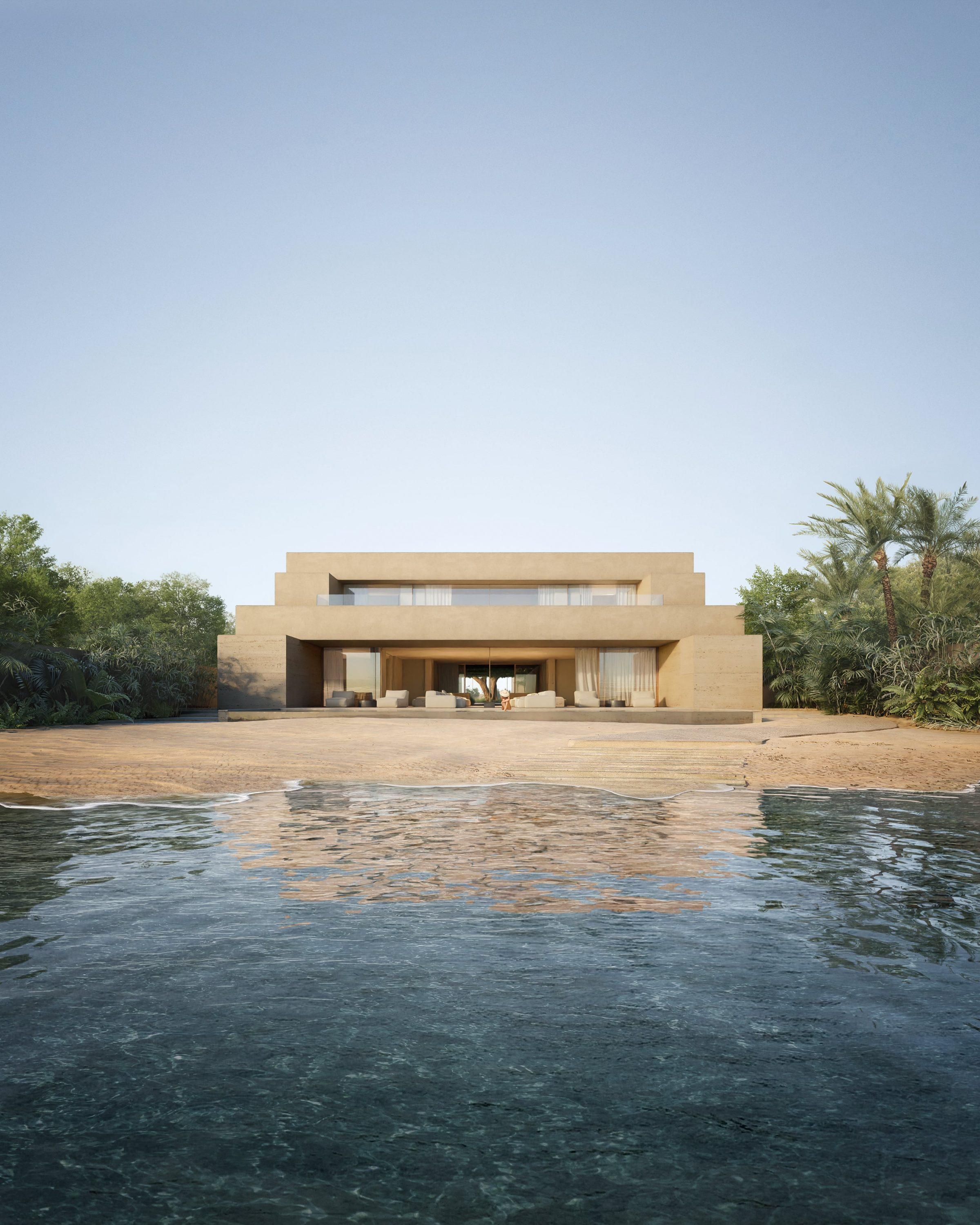 Beach House — exterior, threshold between courtyard and main house