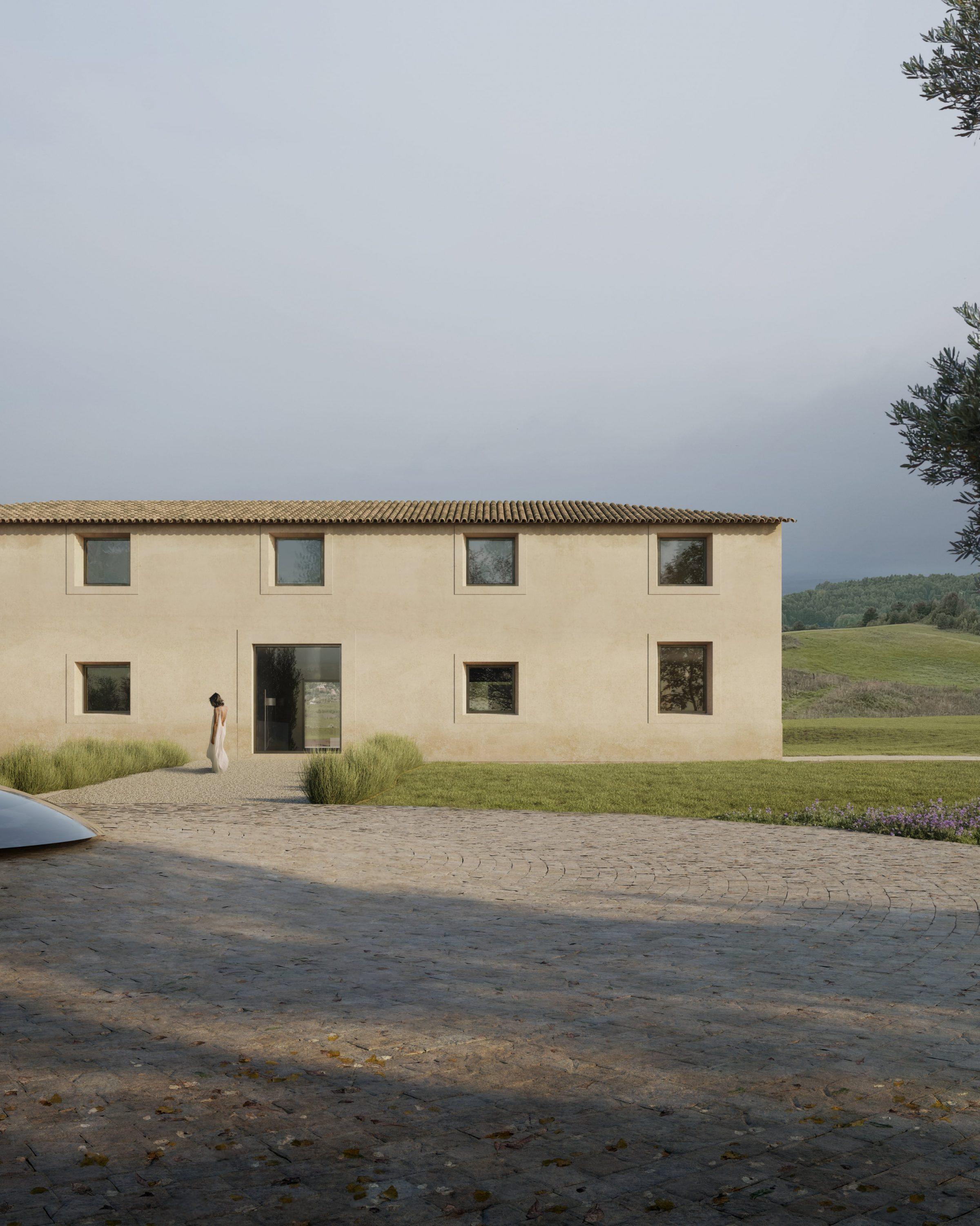 Berlanova — approach view, the volume appears and disappears behind vegetation