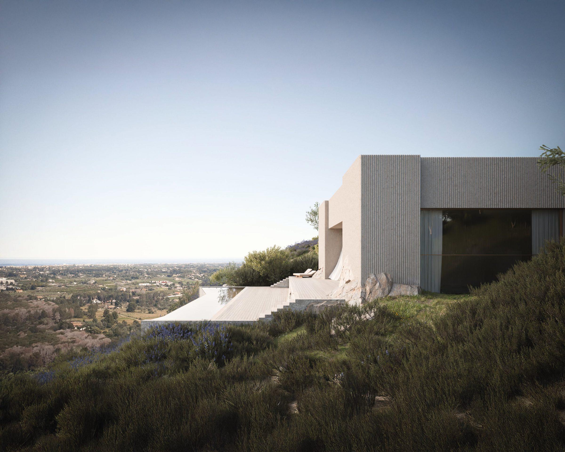 La Pedrera House — lateral view across the landscape