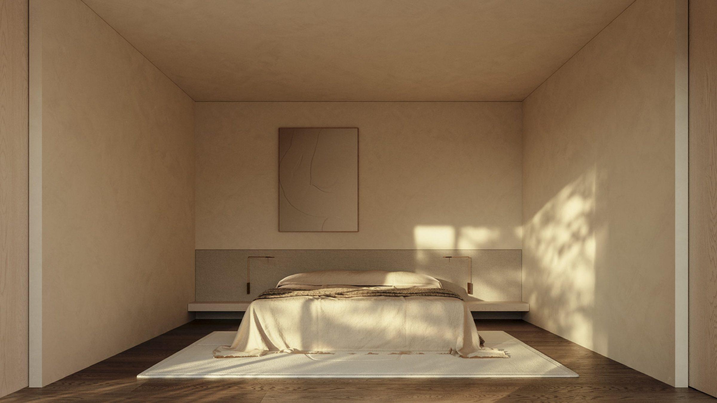 Montevida House — master suite, continuity with the exterior