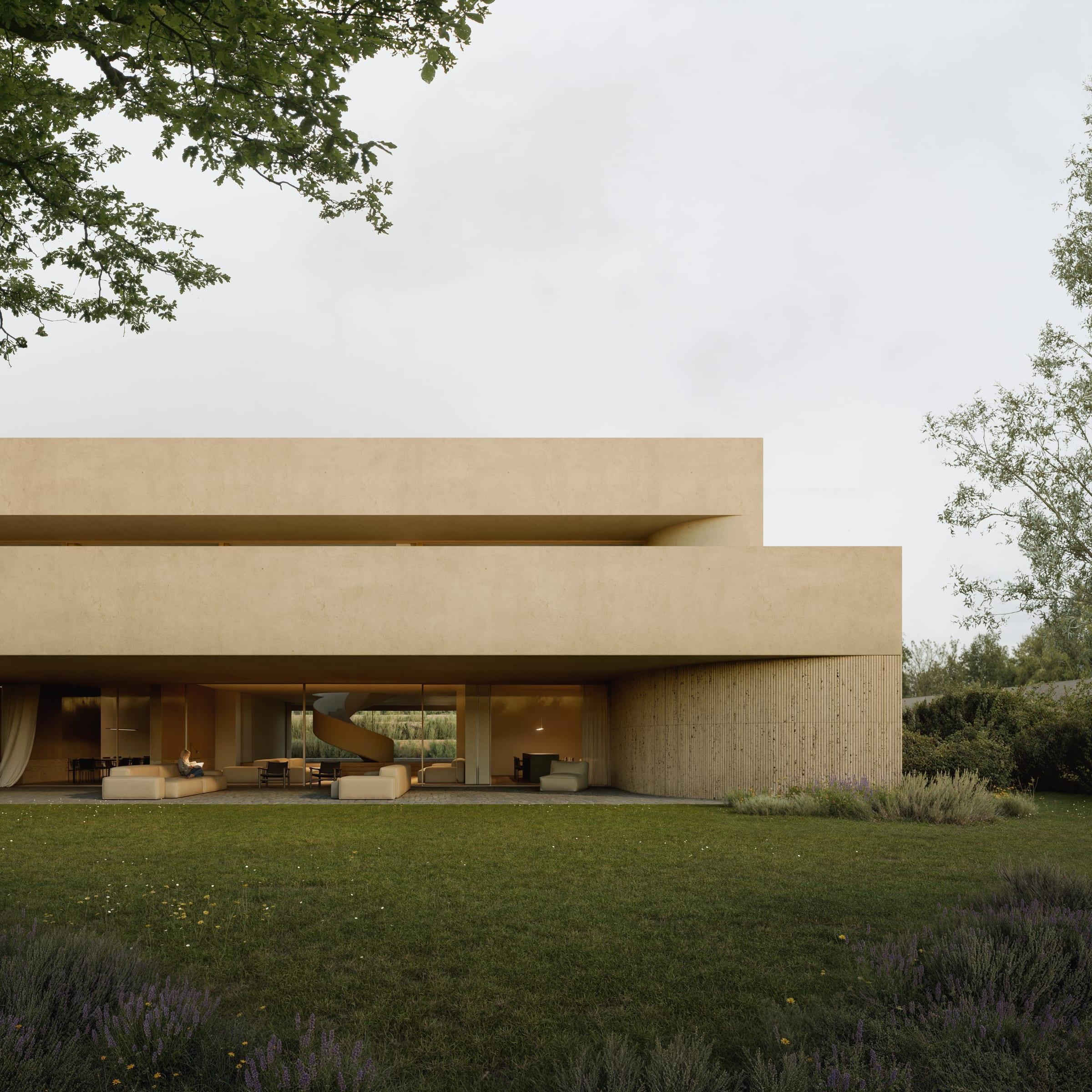 Moraleja CH40 House — porch and threshold to the garden