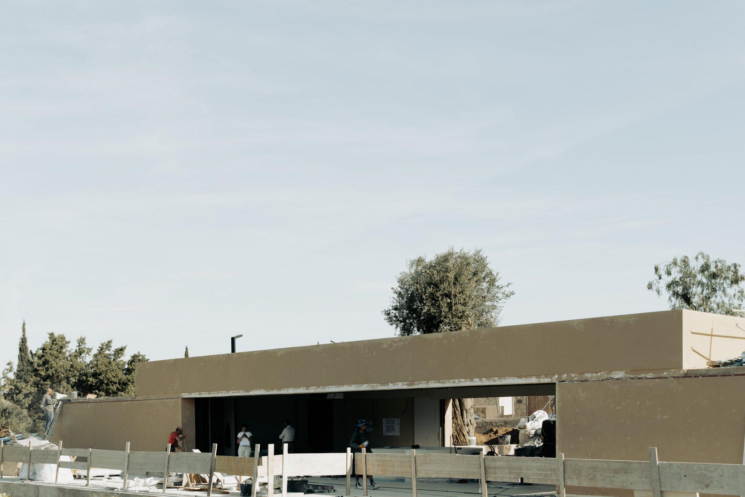 Bunker House under construction above Cala Tarida, Ibiza
