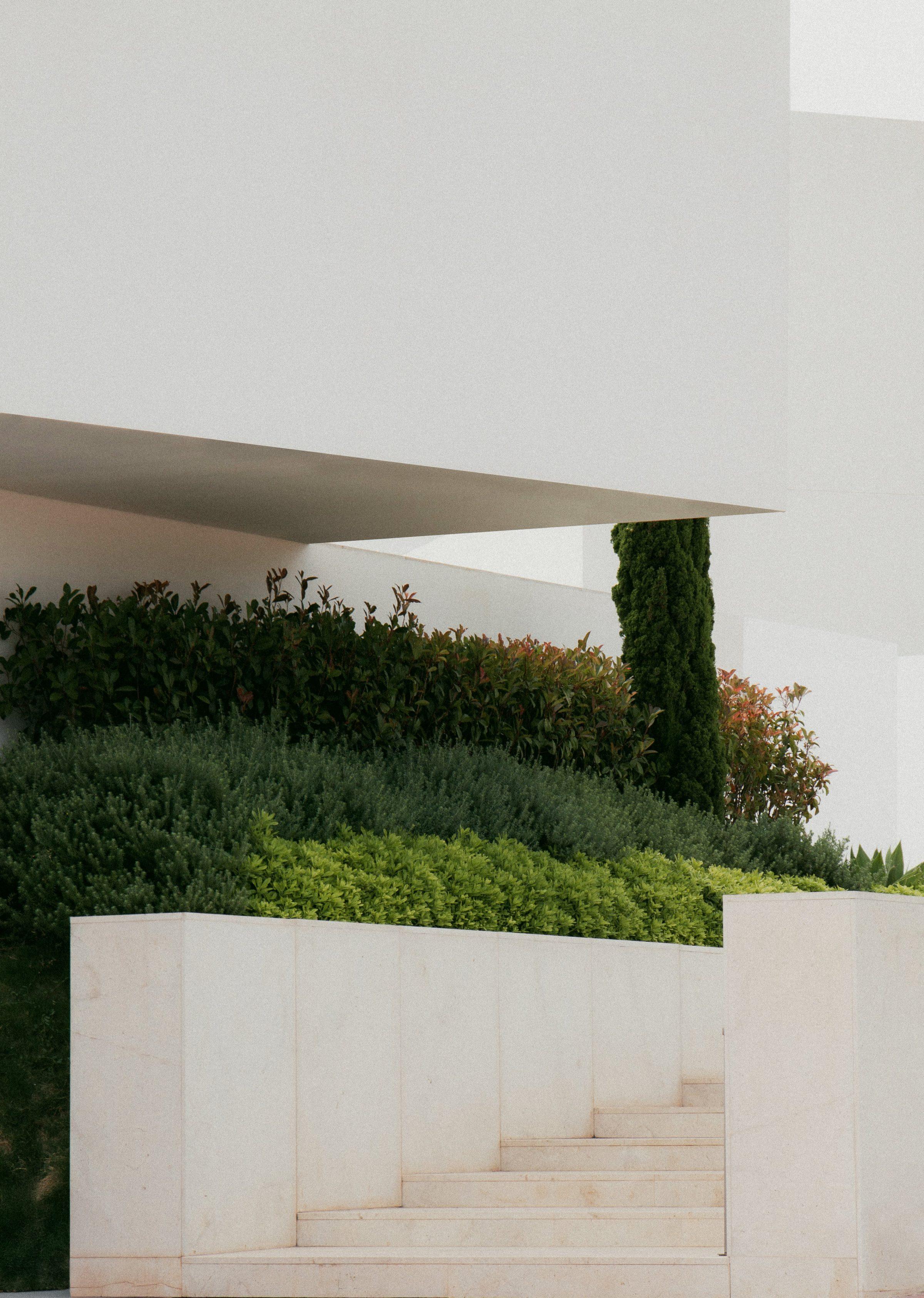 The white volume above the layered garden, Mirasal, Torrevieja