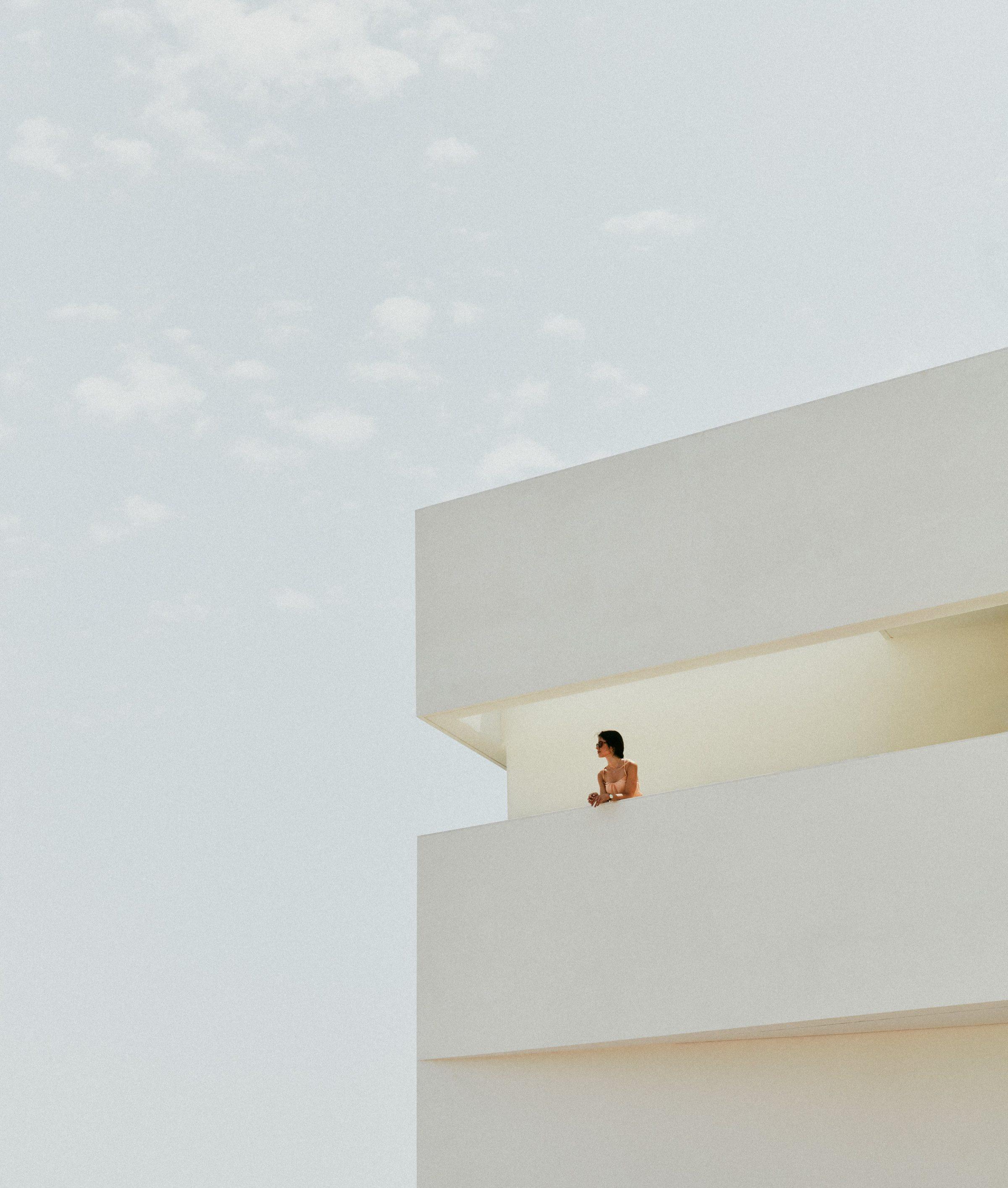 A figure on the white terrace, Mirasal, Torrevieja