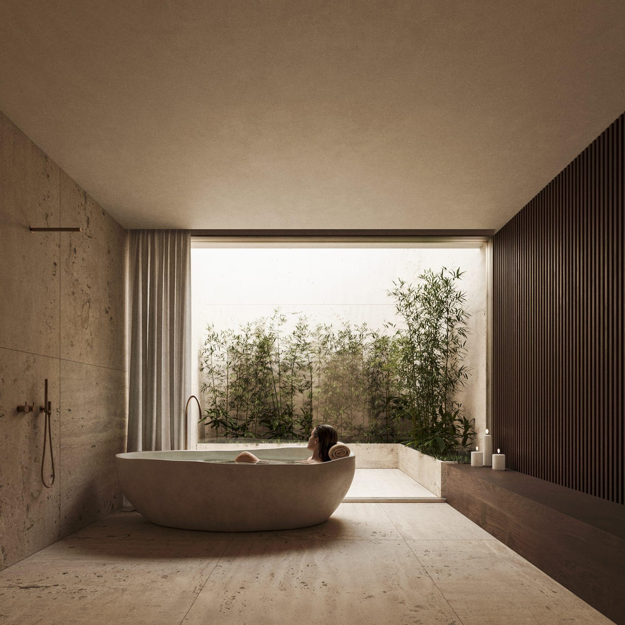Moraleja CN6 House, the master bathroom, second view, La Moraleja, Madrid